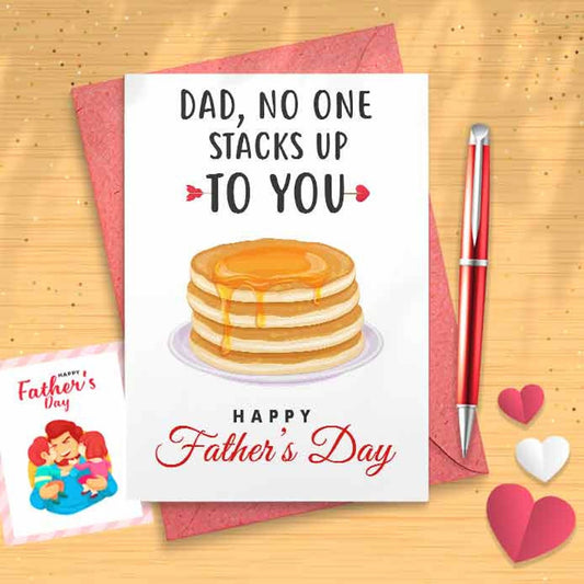 Funny Pancake Pun Father's Day Card - Card For Dad, Card For Him, Father's Day Card, Funny Card For Him, Funny Father's Day, Gift [00672]