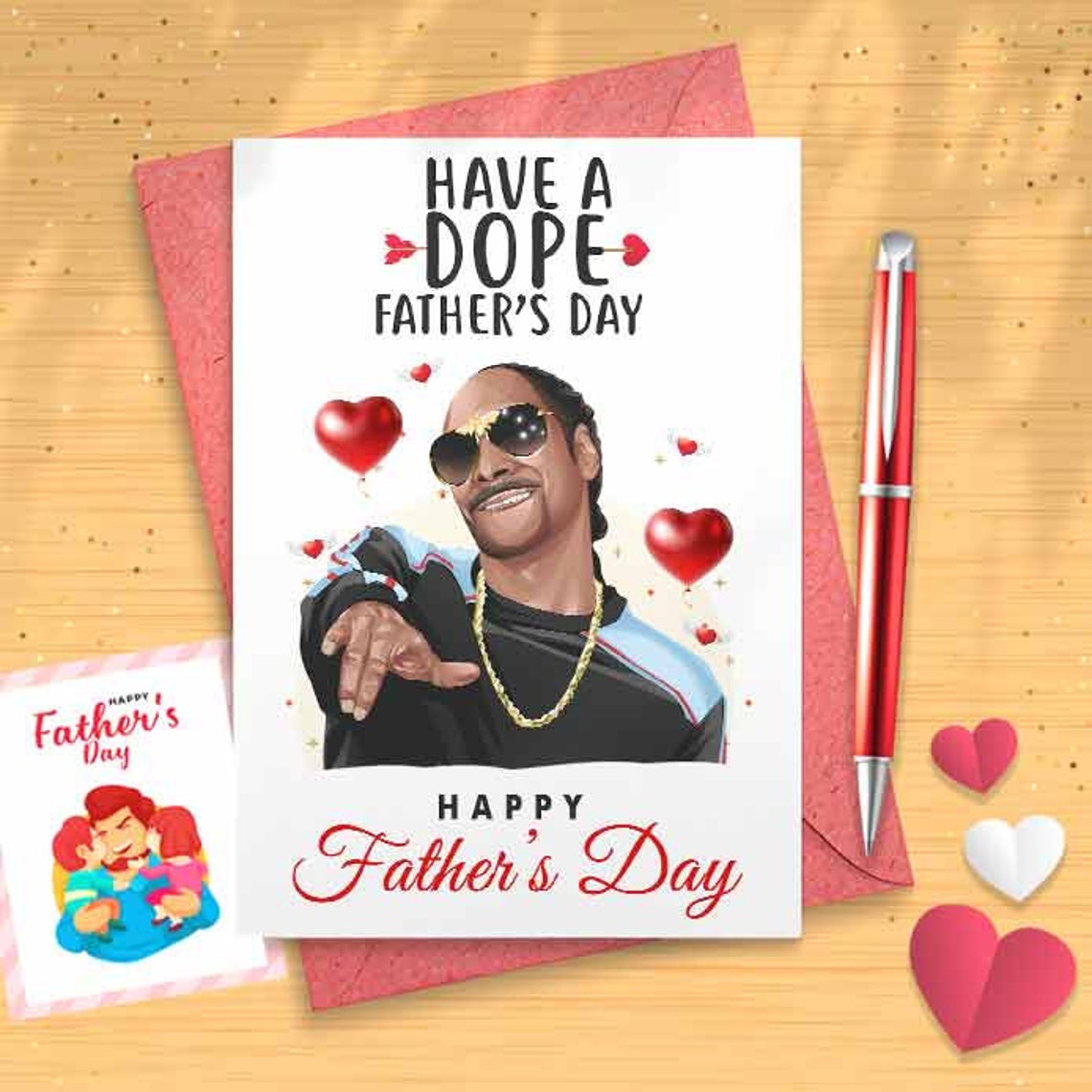 Funny Hip-hop Father's Day Card - Card For Dad, Card For Him, Father's Day, Funny Card For Him, Funny Father's Day, Gift For Dad [00727]