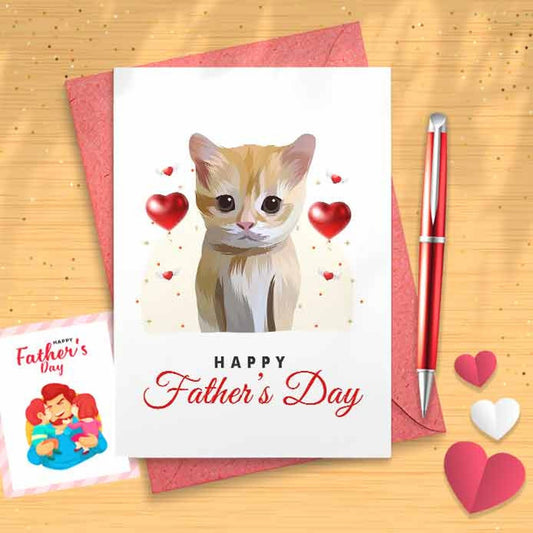 Funny Cat Lover Father's Day Card - Cat Dad, Cat Owner, Father's Day Card, Funny Card For Him, Funny Father's Day, Gift For Dad [01032]