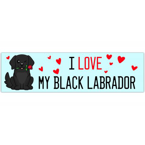 I Love My Black Lab (Labrador Retriever) - Cars, Trucks, Refrigerators, Etc. - Bumper Stickers [01238]