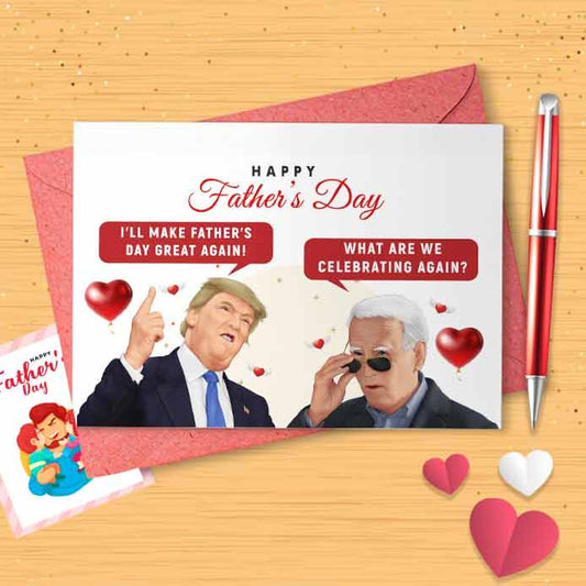 Funny Biden and Trump Father's Day Card - Card For Dad, Card For Him, Father's Day, Funny Card For Him, For Grandad, Gift For Dad [00276]