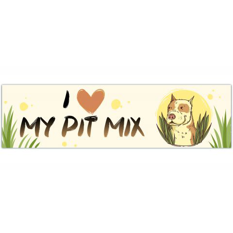 I Love My Pit Mix (Pit Bull Terrier) - Cars, Trucks, Refrigerators, Etc. - Bumper Stickers [01239]