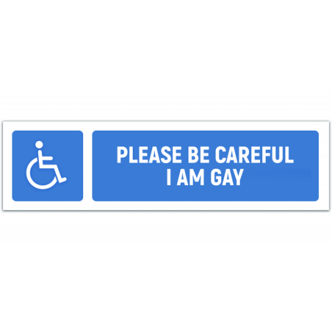 Please Be Careful I Am Gay - Funny Bumper Sticker Funny Sarcastic Bumper Sticker Trend [00125]