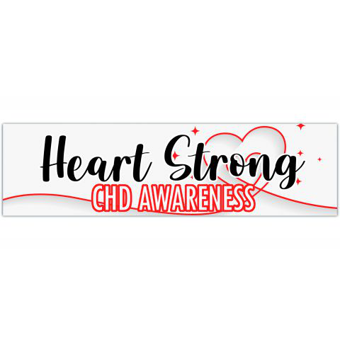 Heart Strong. Colorful Congenital heart defect awareness. CHD Decal, bumper sticker [01279]