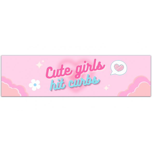 Cute Girls Hit Curbs | Bumper Sticker | Bad Driver | Waterproof Vehicle Sticker | Cars Trucks Motorcycle | Funny Gen Z Meme Sticker [01326]