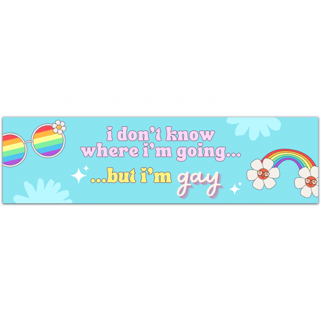 I Don't Know Where I'm Going But I'm Gay Sticker | Gay Sticker | Cat Sticker | [01341]