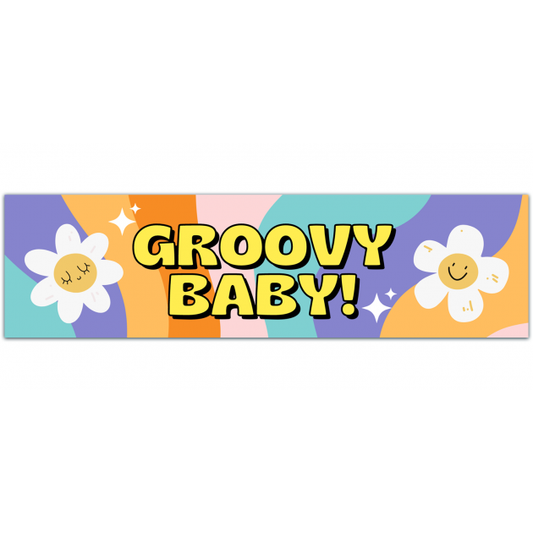 Groovy Baby! Vinyl Sticker! 4" All Weather Decal! 60s Hippy Sticker! [01411]