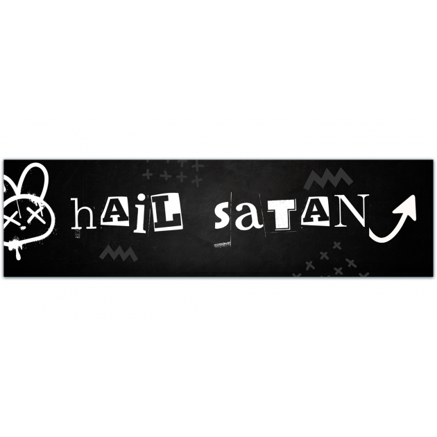 HAIL SATAN Bunny Vinyl Sticker! 4.5" All Weather, Laminated Decal! Cute Rabbit Satanist Occult Witchcraft Sticker! Bumper Sticker [01434]