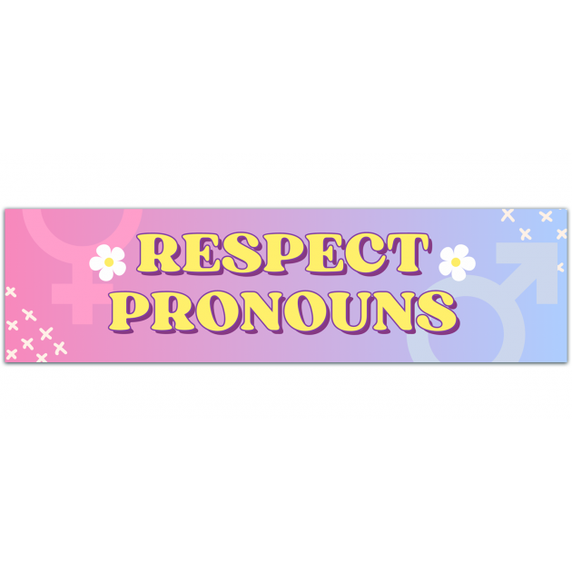 Pronouns Sticker Bumper Sticker [01441]