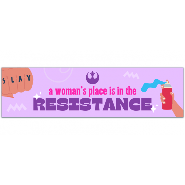 A Woman's Place Is In The Resistance Liberal Vinyl Decal Die Cut Rub-On Bumper Sticker Car Laptop Bumper Sticker [01443]