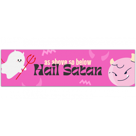 HAIL SATAN Goat Vinyl Sticker! 4.5" All Weather, Laminated Decal! As Above, So Below. Cute Satanist Occult Witchcraft Sticker! Bumper Sticker [01445]