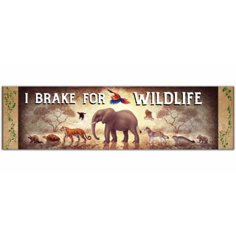 I Brake For Wildlife Bumper Sticker - The Perfect Car Decal For Wildlife Lovers [00146]