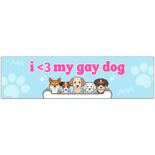 I <3 My Gay Dog And Cat Funny Bumper Sticker Vinyl Decal Bumper Sticker [01487]