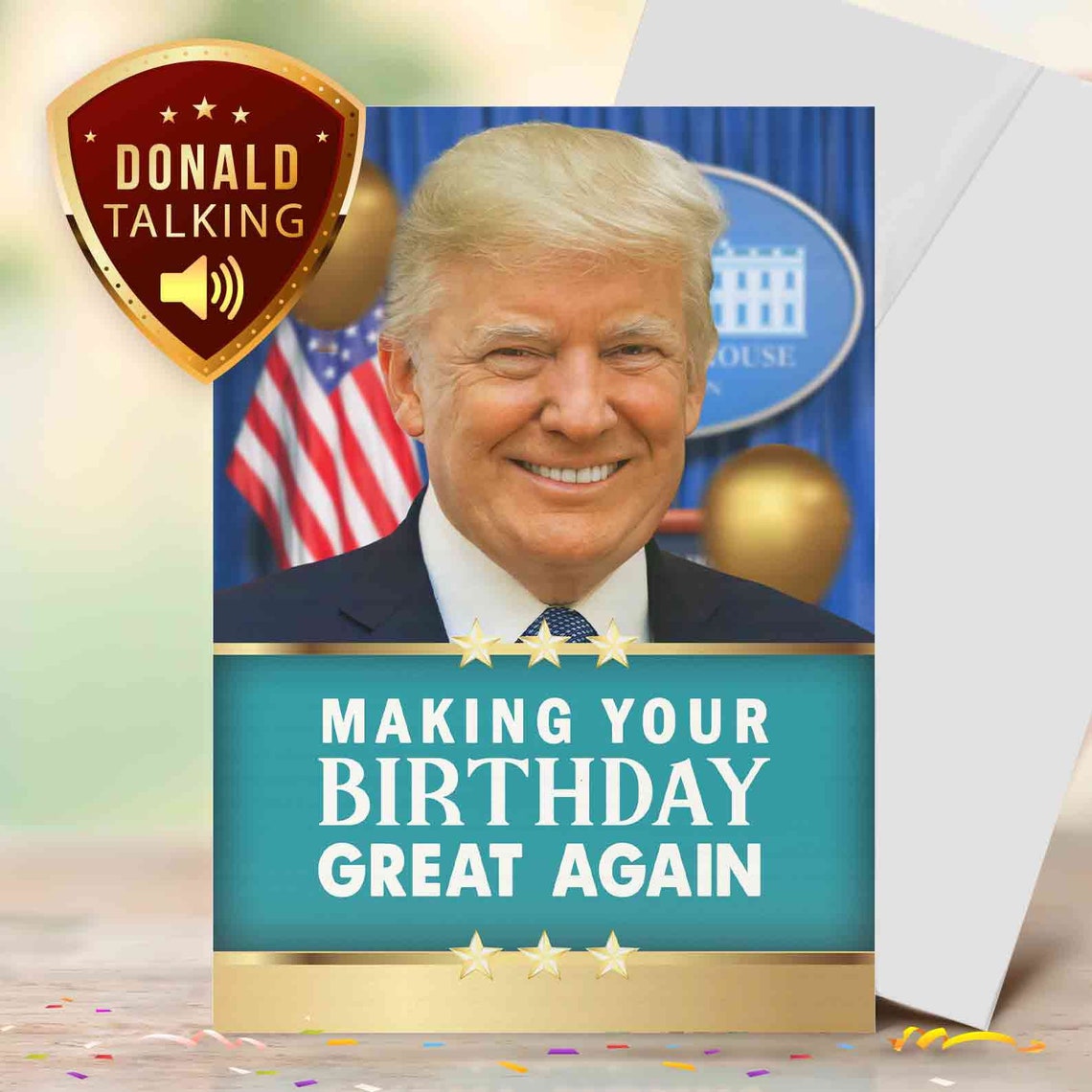 Funny Trump - Music / Talking Card, Birthday Card [01528]