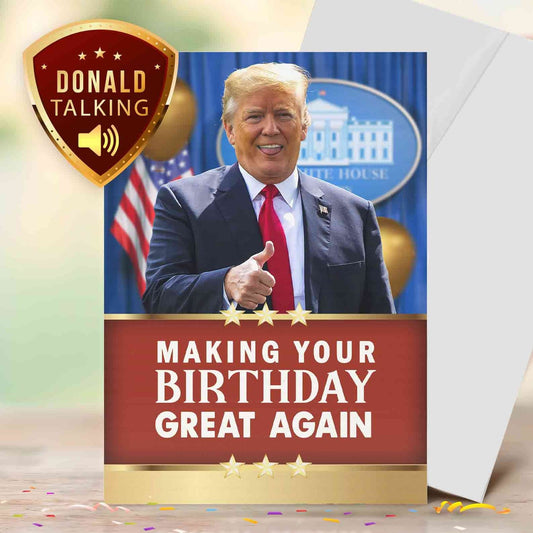 Funny Trump - Music / Talking Card, Birthday Card [01527]