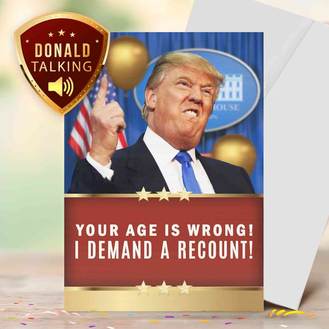 Funny Trump - Music / Talking Card, Birthday Card [01530]