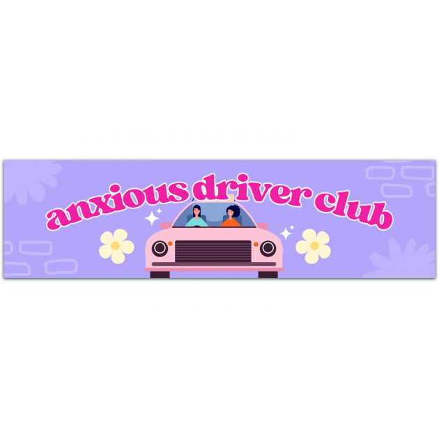 Anxious Drivers Club Car Decal, Funny Car Stickers, Anxiety Car Decal, Bad Driver Decal, Funny Bumper Sticker, Funny Car Decal, Bumper Sticker [01544]