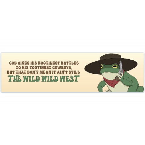 Cowboy Frog Bumper Sticker, Rootin Tootin, Frog Cowboy Hat, Frog Sticker, Funny Sticker [00157]