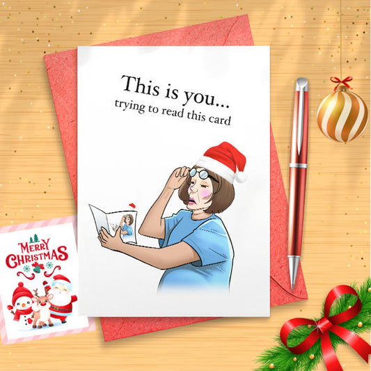 Funny Mom / Grandma / Wife Christmas Card, Personalized Cards, Inappropriate holiday card, Stocking Stuffers [01437]