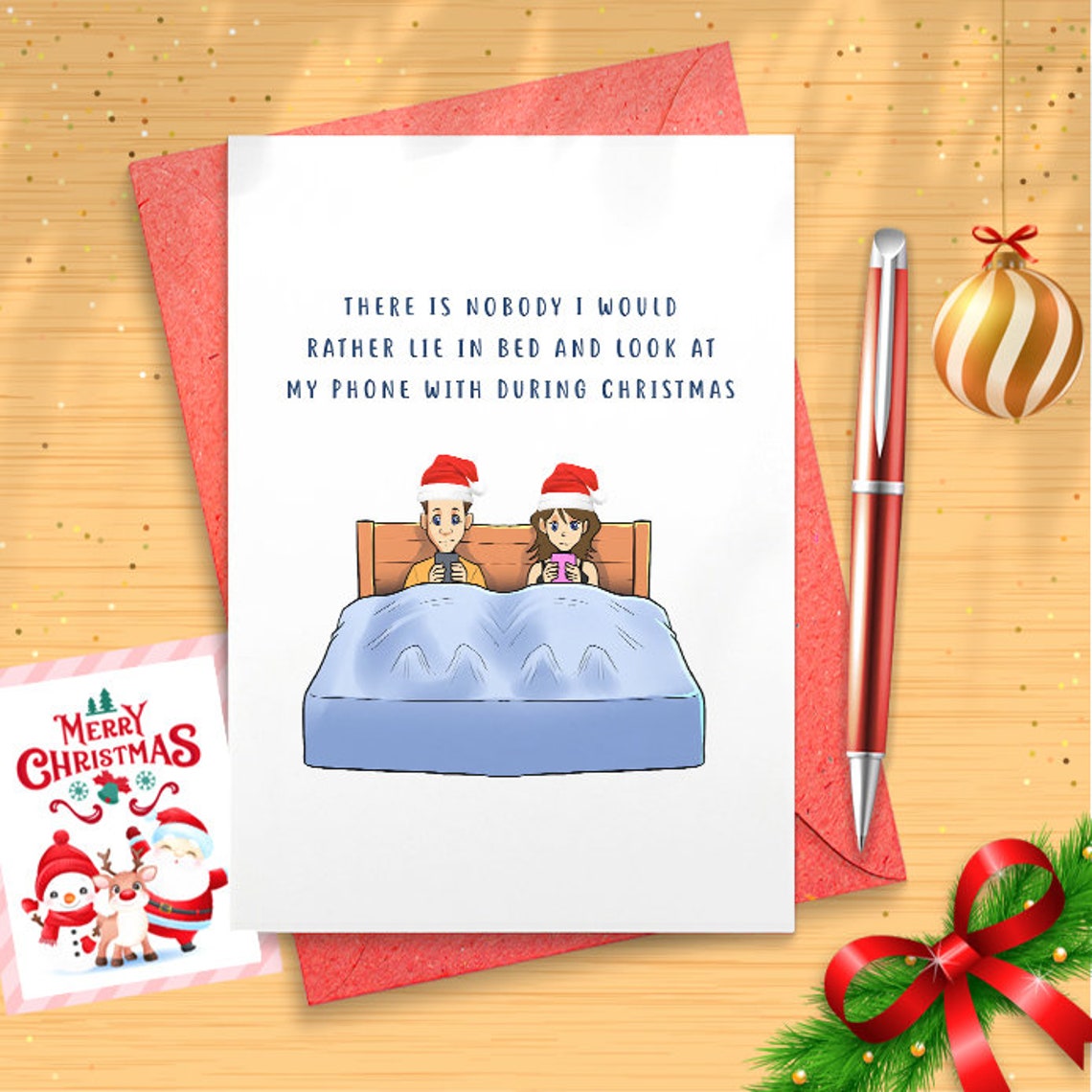 Funny christmas card for husband, wife christmas card, christmas card funny, boyfriend christmas card, girlfriend chirstmas card [01449]