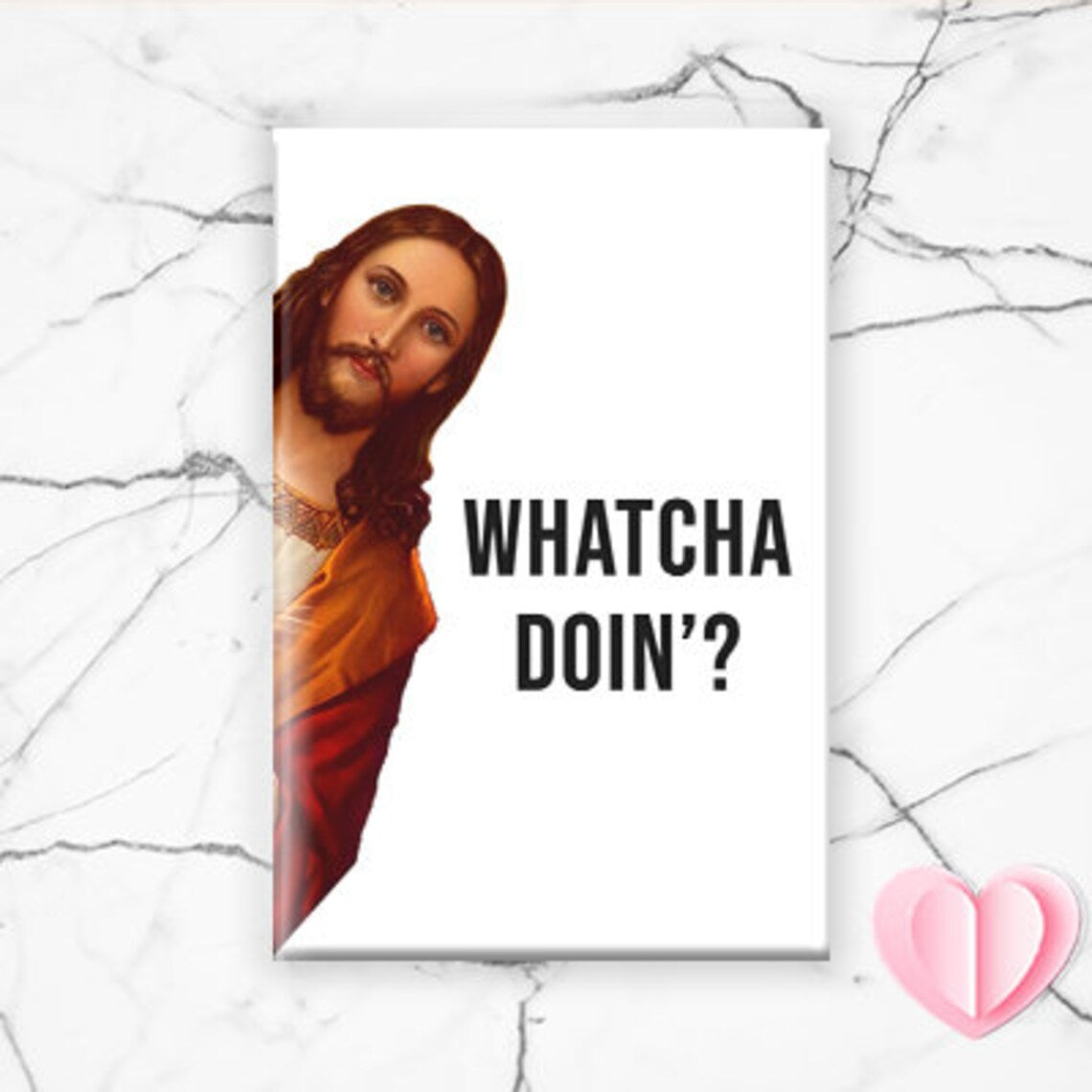 Funny Jesus Magnet For Christmas - I Saw That! Christmas Gift, Stocking Stuffer, Birthday Gift, Funny Fridge Magnet, Refrigirator [M4]