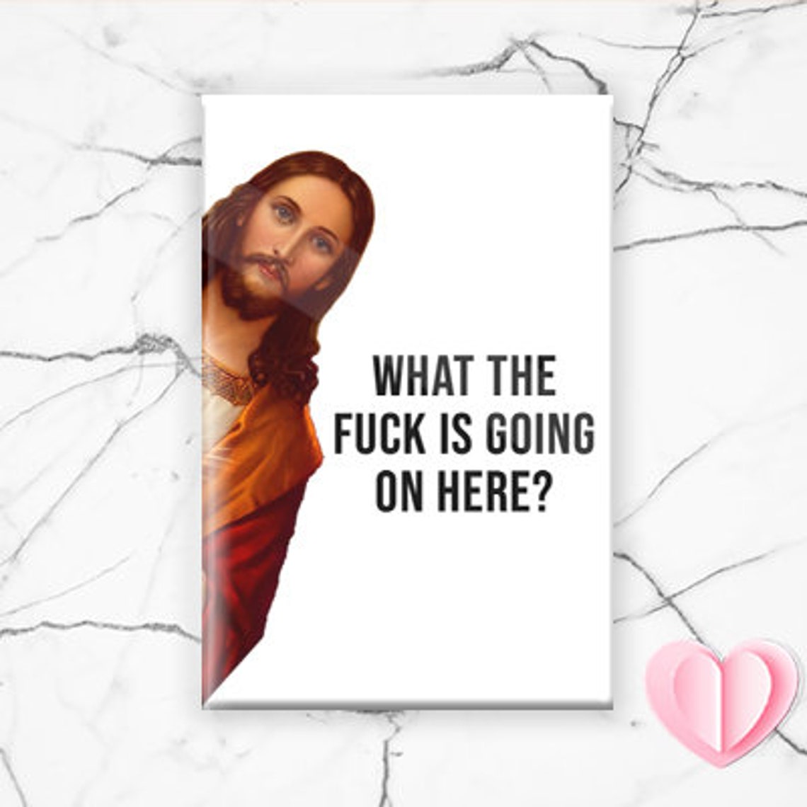 Funny Jesus Magnet For Christmas - I Saw That! Christmas Gift, Stocking Stuffer, Birthday Gift, Funny Fridge Magnet, Refrigirator [M2]