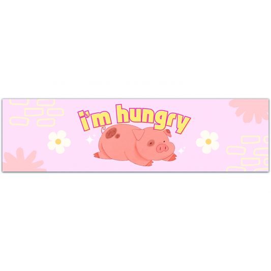 I'm Hungry | Funny Cute Pig Piglet Sticker | Laminated | Water Bottle Sticker | Laptop Sticker Decal Bumper Sticker [01588]