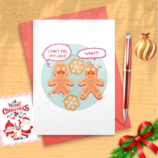 Funny Holiday Card - Gingerbread Man Card - Funny Christmas Card [01378]