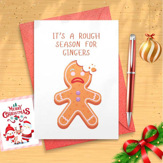 Funny Christmas Card Funny Holiday Card Ginger Card Birthday Card Best Friend Funny Birthday Card, Boyfriend, Girlfriend Xmas Gift [01385]