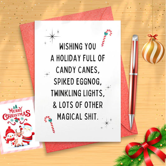 Funny Christmas Holiday Greeting Card Set, Funny Christmas Card Pack, Inappropriate Christmas card, Funny xmas card, Rude [01398]