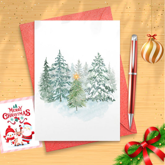 Winter Forest Snowman - Holiday in the Forest - Set of Cards [01420]