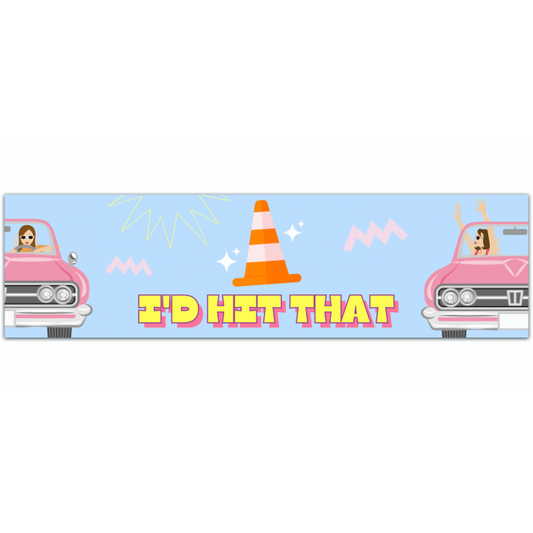 Funny Sticker - I'd Hit That Traffic Cone Sticker - Laptop Stickers - UV Laminated - Outdoor Life Up To 5 Years- Up To 50 Pack Bumper Sticker [01593]