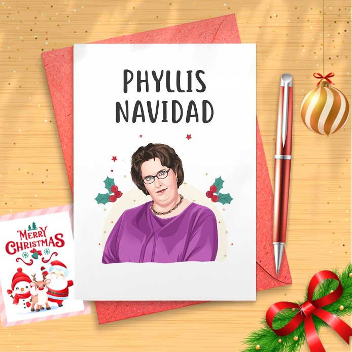 Christmas Office Card - Phyllis Navidad Christmas card [01477]