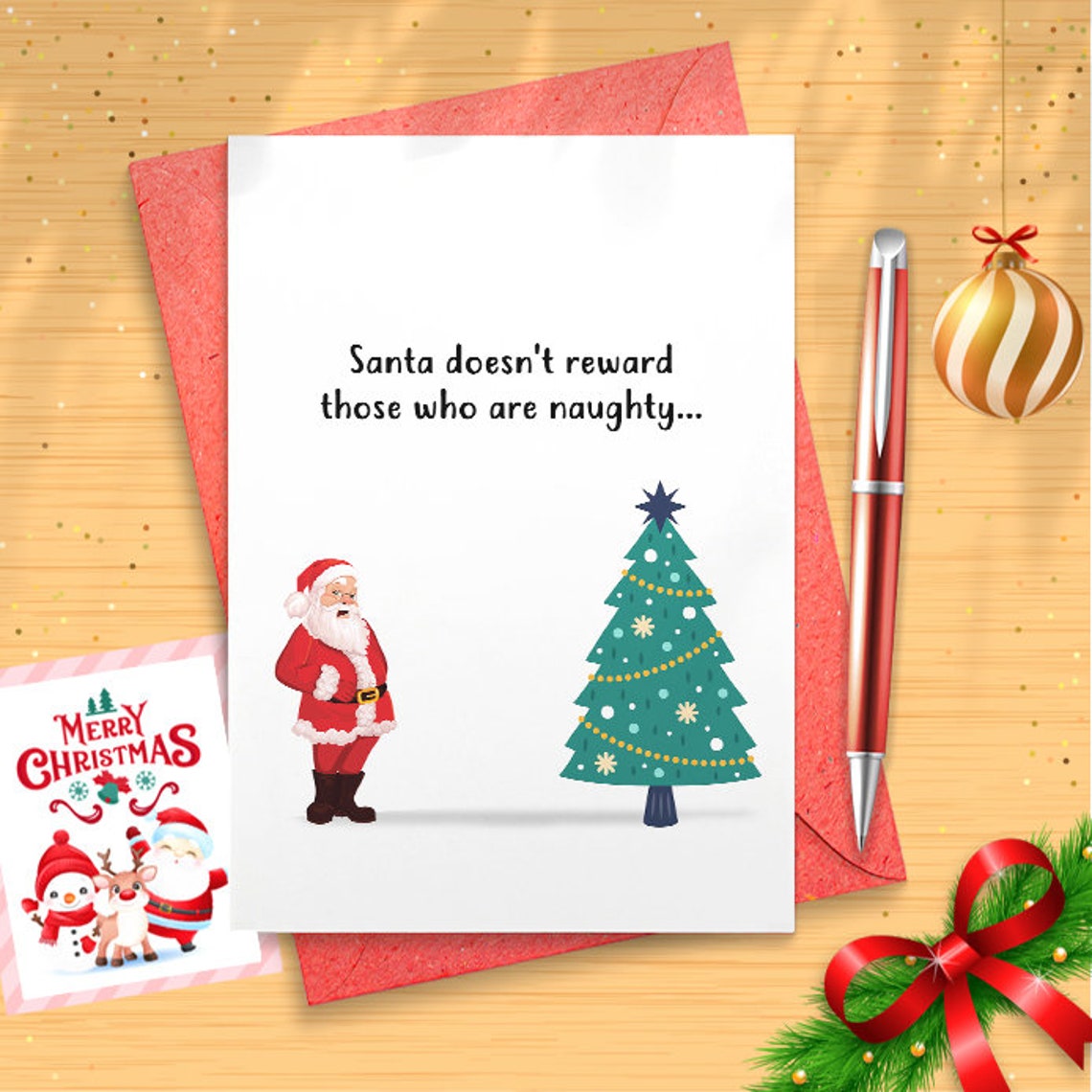 Funny Christmas Card. Funny Holiday Naughty Card. Rustic Holiday Boyfriend Girlfriend Husband Wife Fiance Card. Love holiday card [01493]