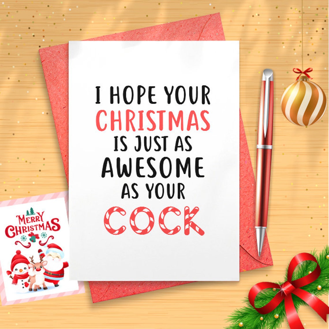 Naughty christmas holiday card for a boyfriend, Fiancé, husband or partner [01509]