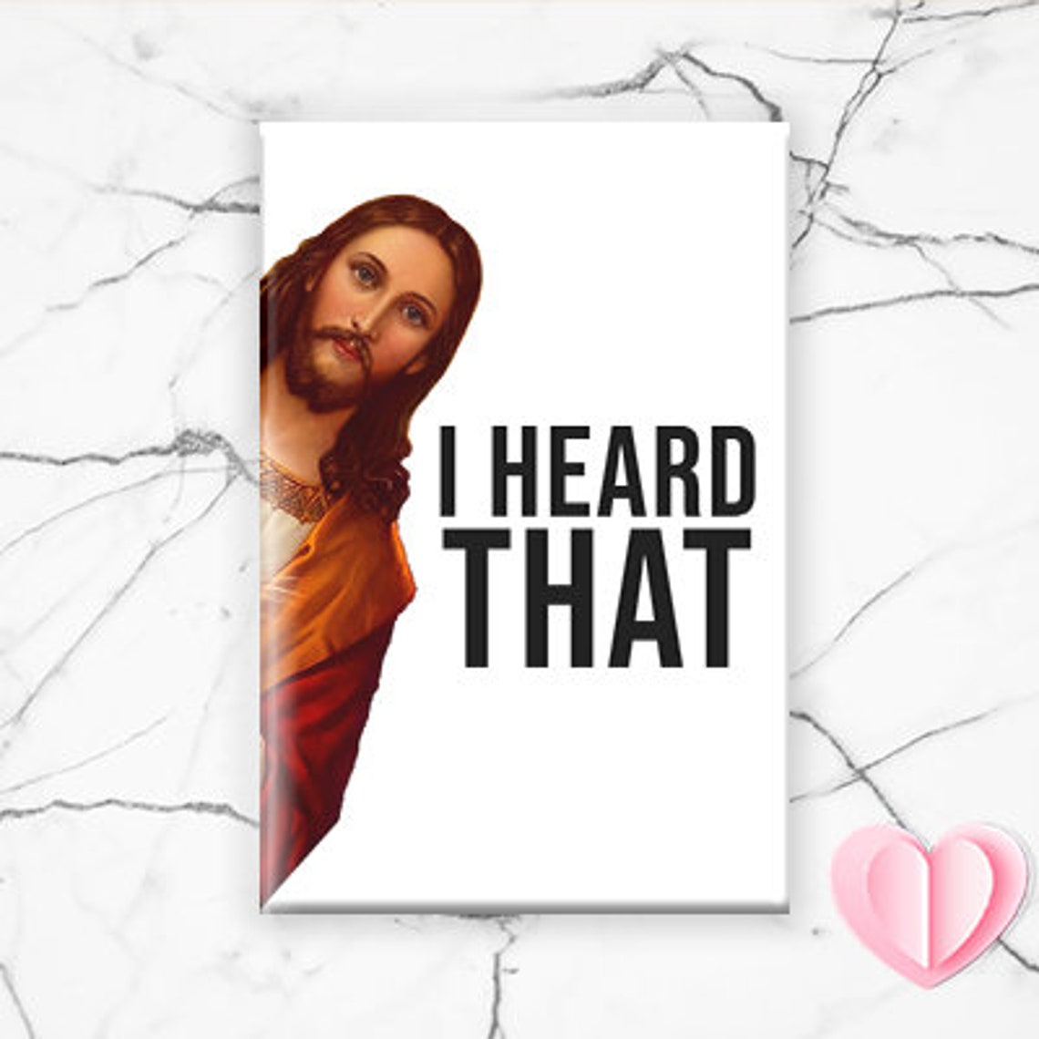 Funny Jesus Magnet For Christmas - I Saw That! Christmas Gift, Stocking Stuffer, Birthday Gift, Funny Fridge Magnet, Refrigirator [M3]