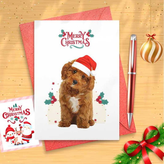 Cute Cavapoo Christmas Day Card - Dog Lover, Romantic Card, Cute Love Card, Funny Christmas Day, Greeting Card, Love [01538]