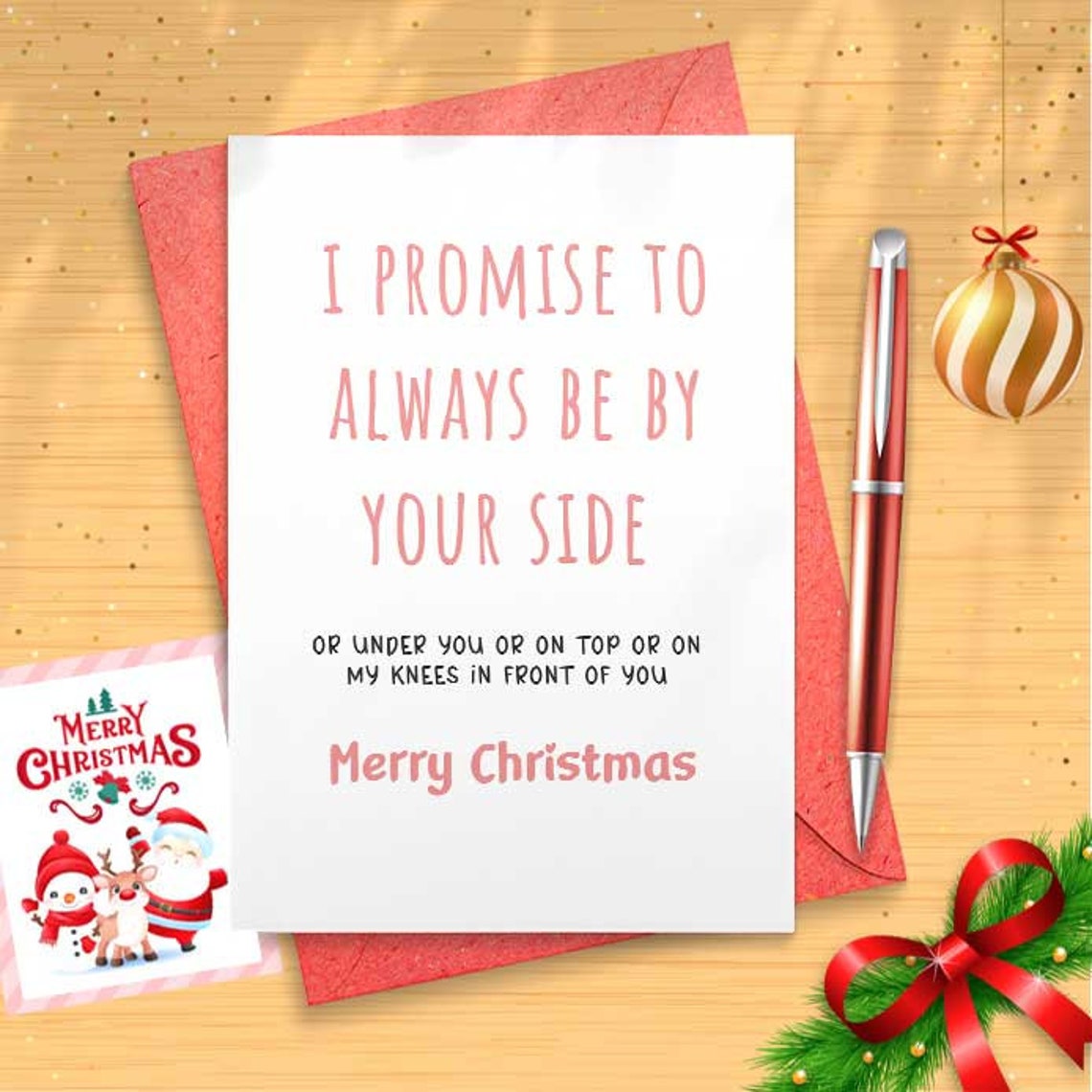 I Promise To Always Be By Your Side Naughty Anniversary Card, Cards for Husband, Boyfriend Card, Inappropriate Christmas Card [01547]