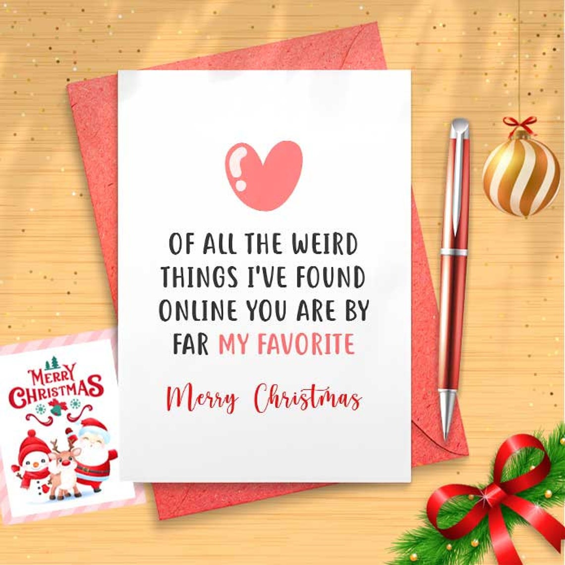 You are by far my favorite, Online Couple, Sweet Online Couple Card Online Dating Cardm Christmas Card [01549]