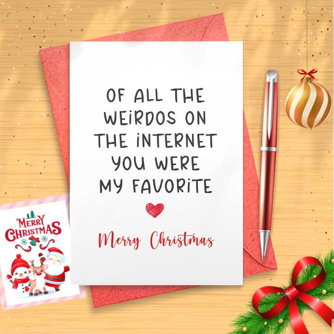 You are my favorite, Online Couple, Sweet Online Couple Card Online Dating Cardm Christmas Card [01550]