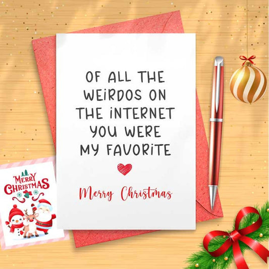 You are my favorite, Online Couple, Sweet Online Couple Card Online Dating Cardm Christmas Card [01550]