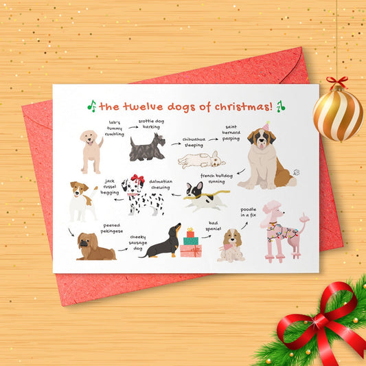 The Twelve Dogs of Christmas... A Christmas card for dog lovers! [01380]