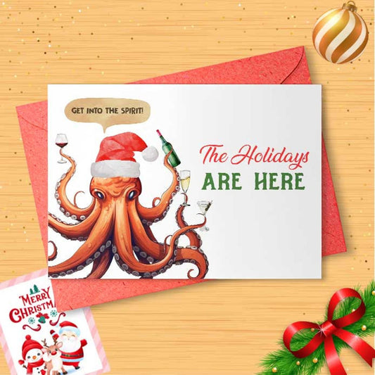 Funny Holiday Cards / Into The Spirits / Octopus / Kraken [01393]