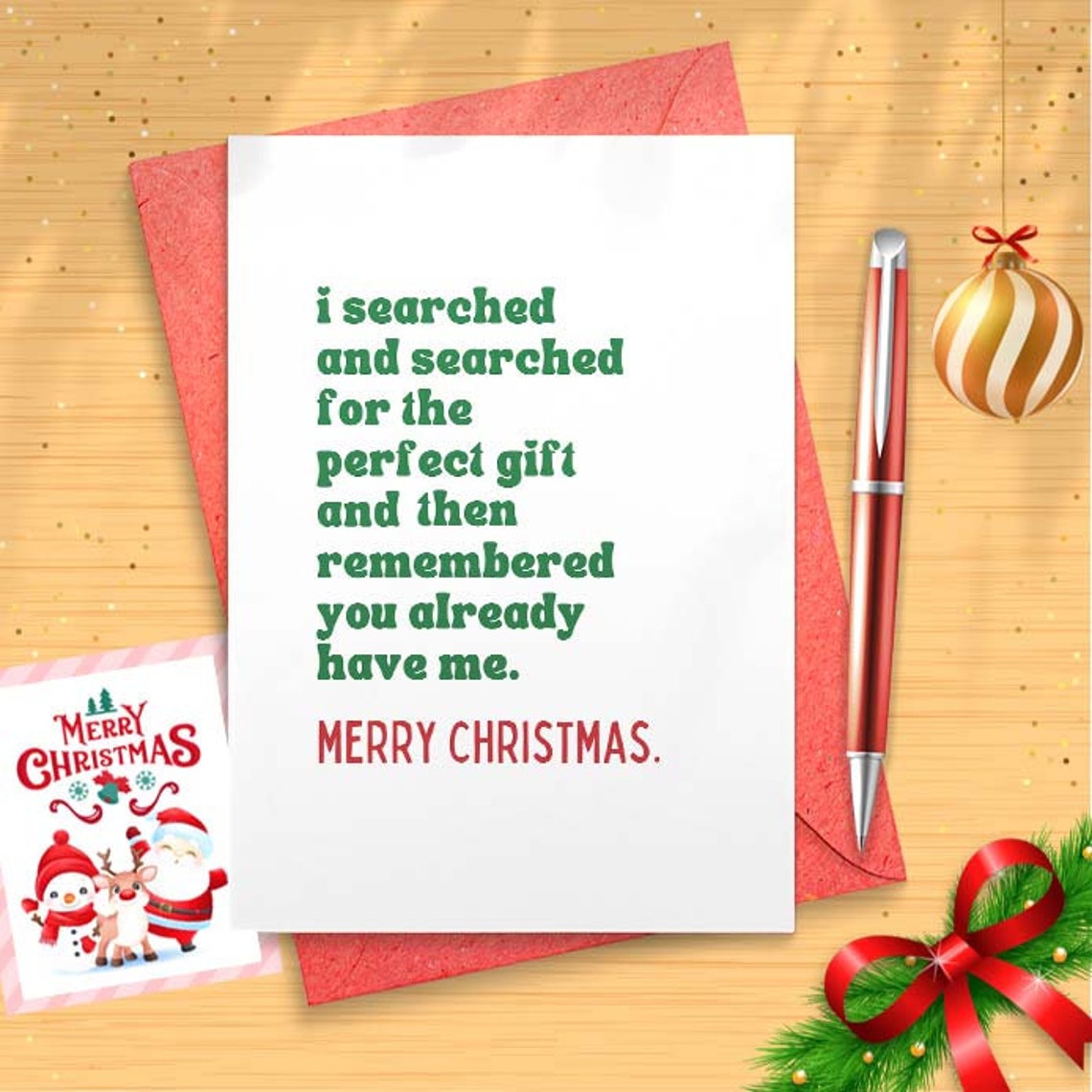 Funny Christmas Card For Wife, Xmas Card For Husband, Funny Dad Christmas Card For Mum, Girlfriend Xmas Card Boyfriend Card [01421]