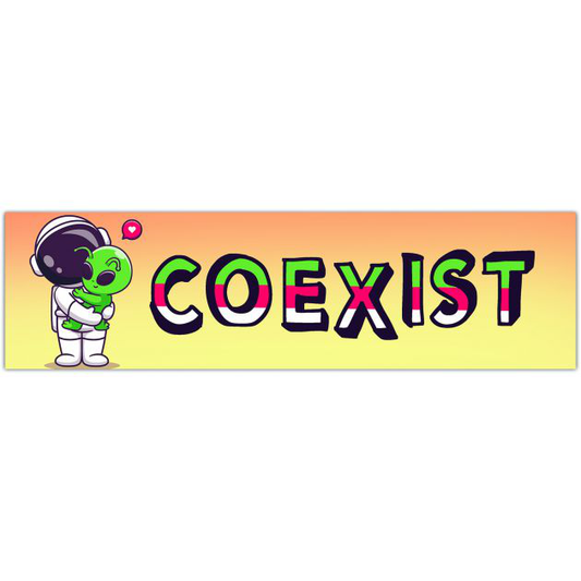 Coexist Decal, Car Decal, Laptop Sticker, Alien Decal, UFO Sticker, Conspiracy Decal, Area 51, Extraterrestrial, Funny Car Decal Bumper Sticker [01608]