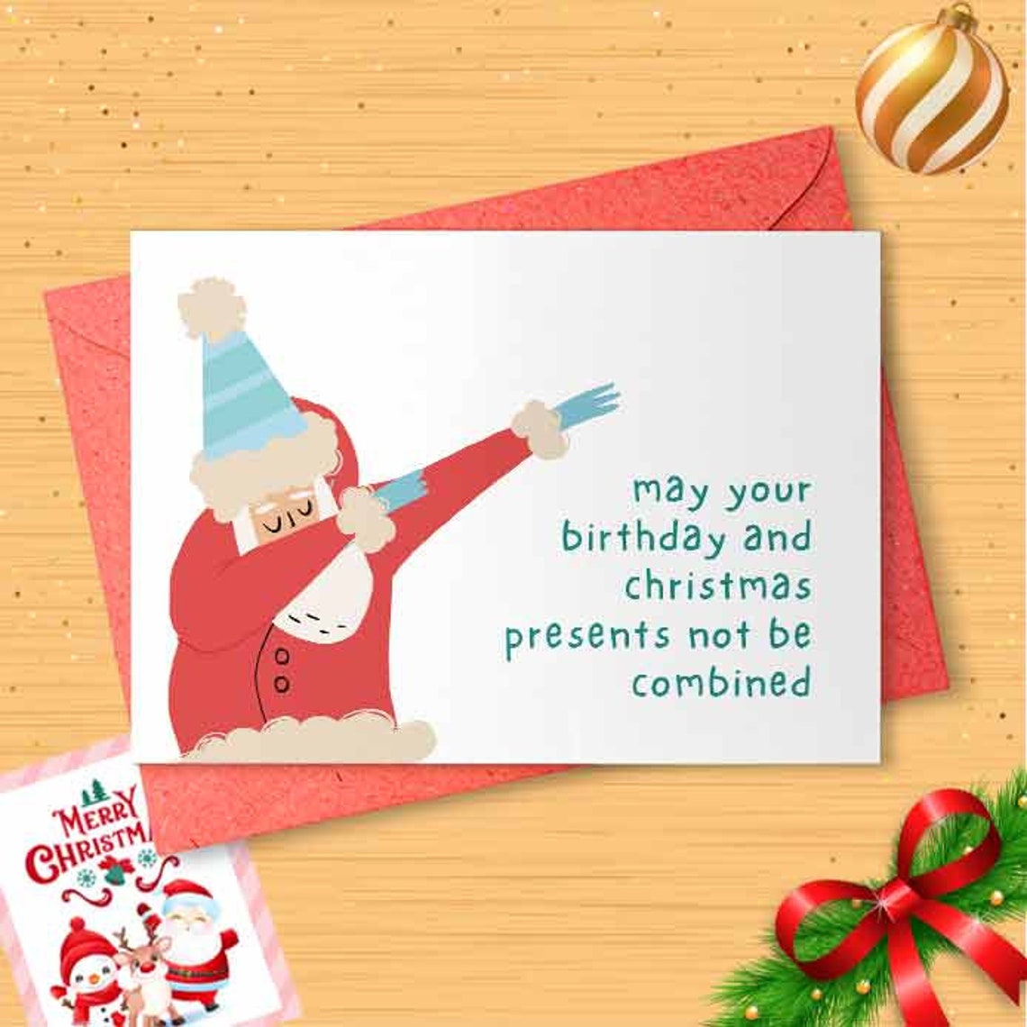 May Your Birthday And Christmas Presents Not Be Combined, Christmas Birthday Card, Funny Christmas Card, Holiday Card, For Friend [01586]