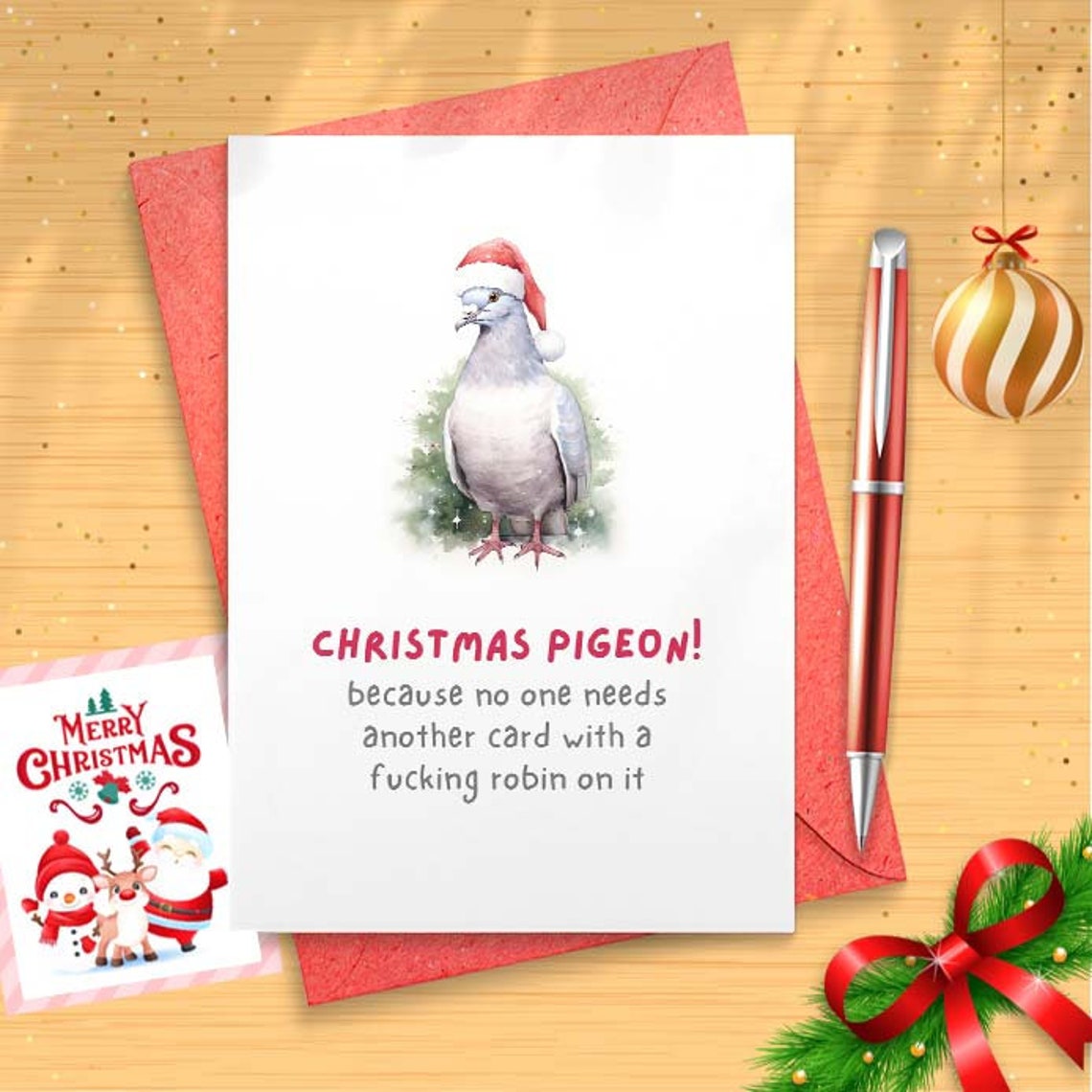 Christmas Pigeon! - Funny Adult Christmas Card [01587]