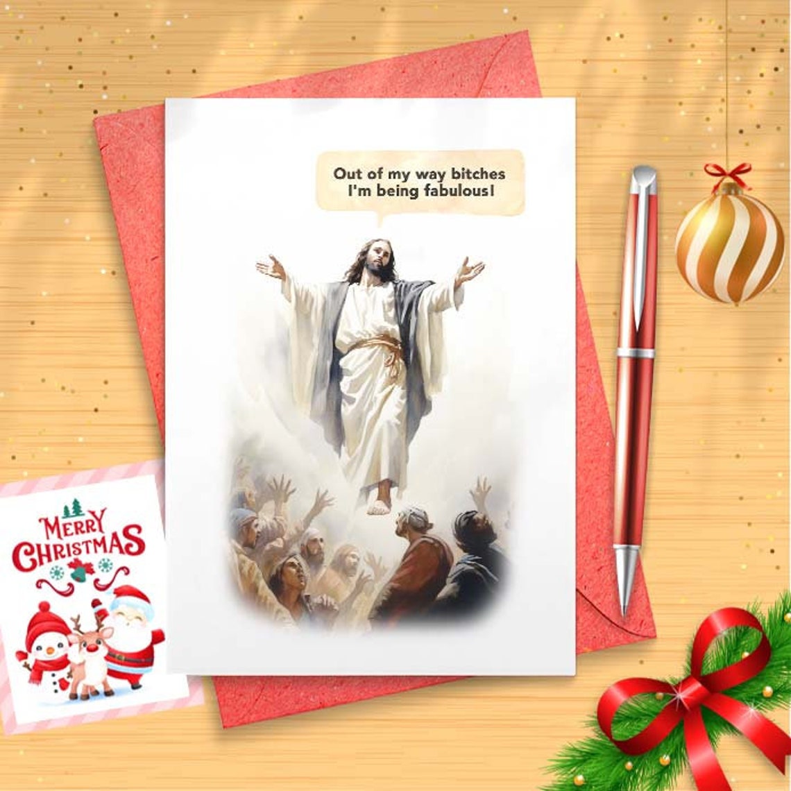 Rude Christmas Card Funny Jesus I'm Fabulous Friend Cheeky Greetings Card [01592]