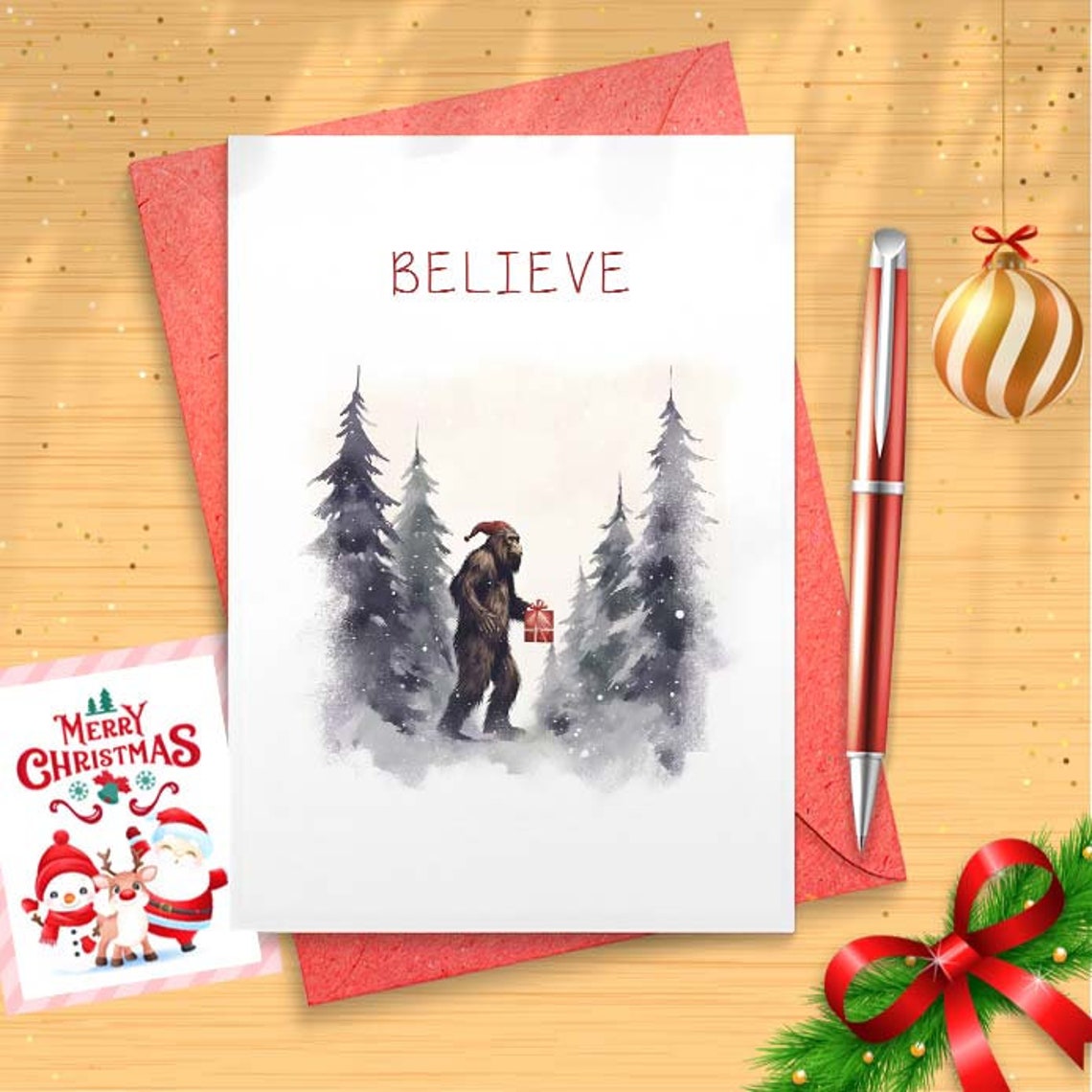 Funny Holiday Cards, Don't Stop Believe / Set of Cards [01670]