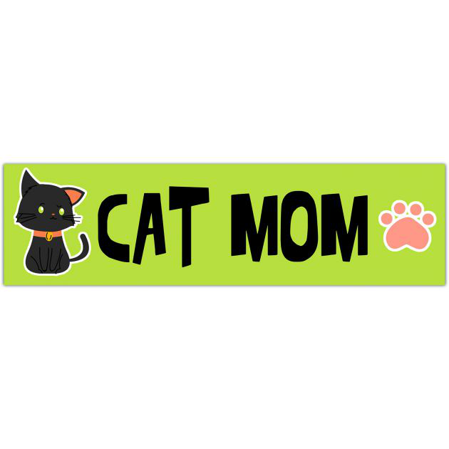 CAT Mom, Cat MUM, FUNNY, Decal Sticker, Vinyl Sticker, Car Window, Car Bumper, Water Bottle Bumper Sticker [01615]